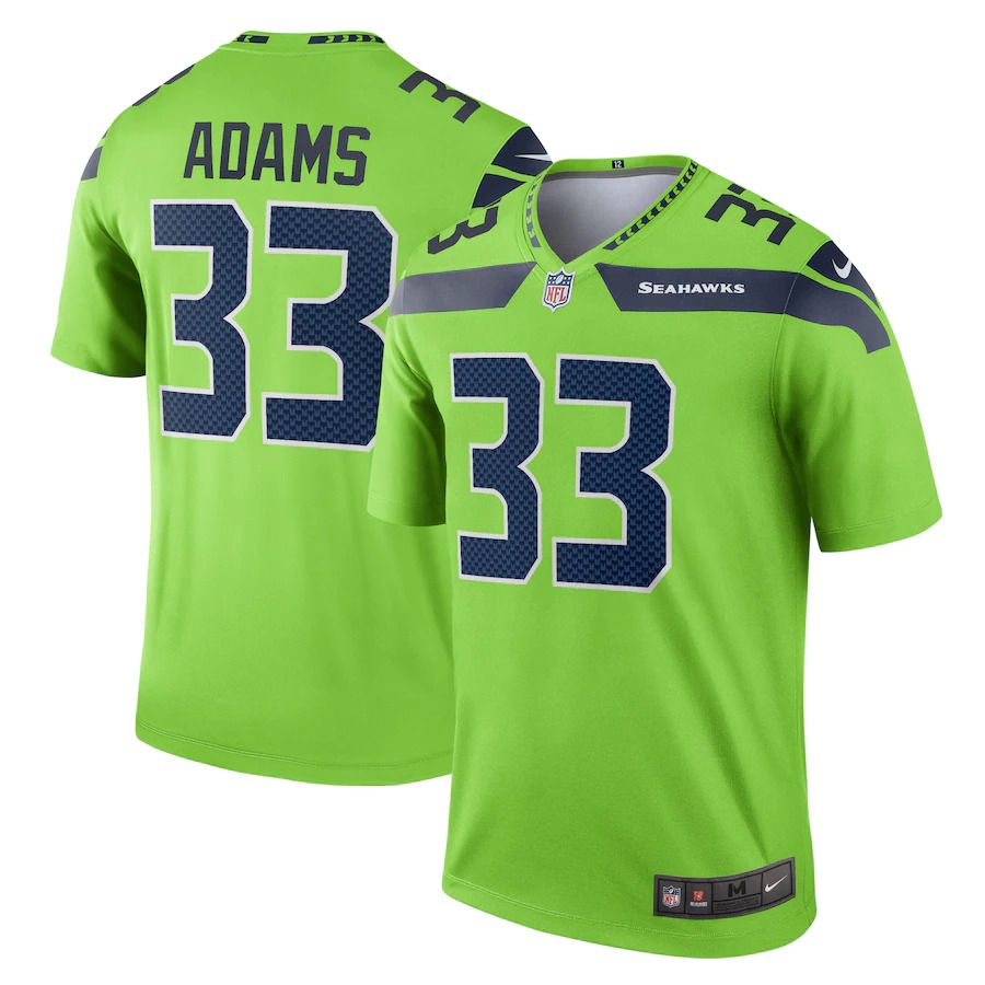 Men Seattle Seahawks #33 Jamal Adams Nike Neon Green Legend NFL Jersey->seattle seahawks->NFL Jersey
